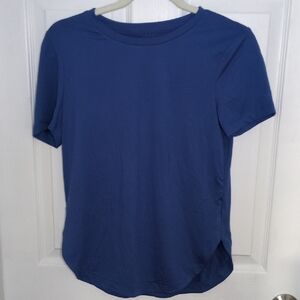Jockey Buttery Soft Casual Athletic Classic Crewneck Short-Sleeve Top Blue Small